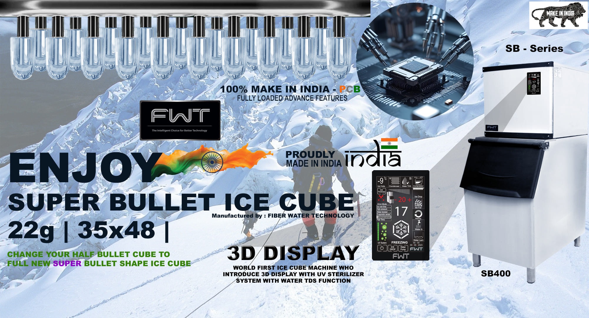 Fiber Water Technology DC95 Ice cube machine